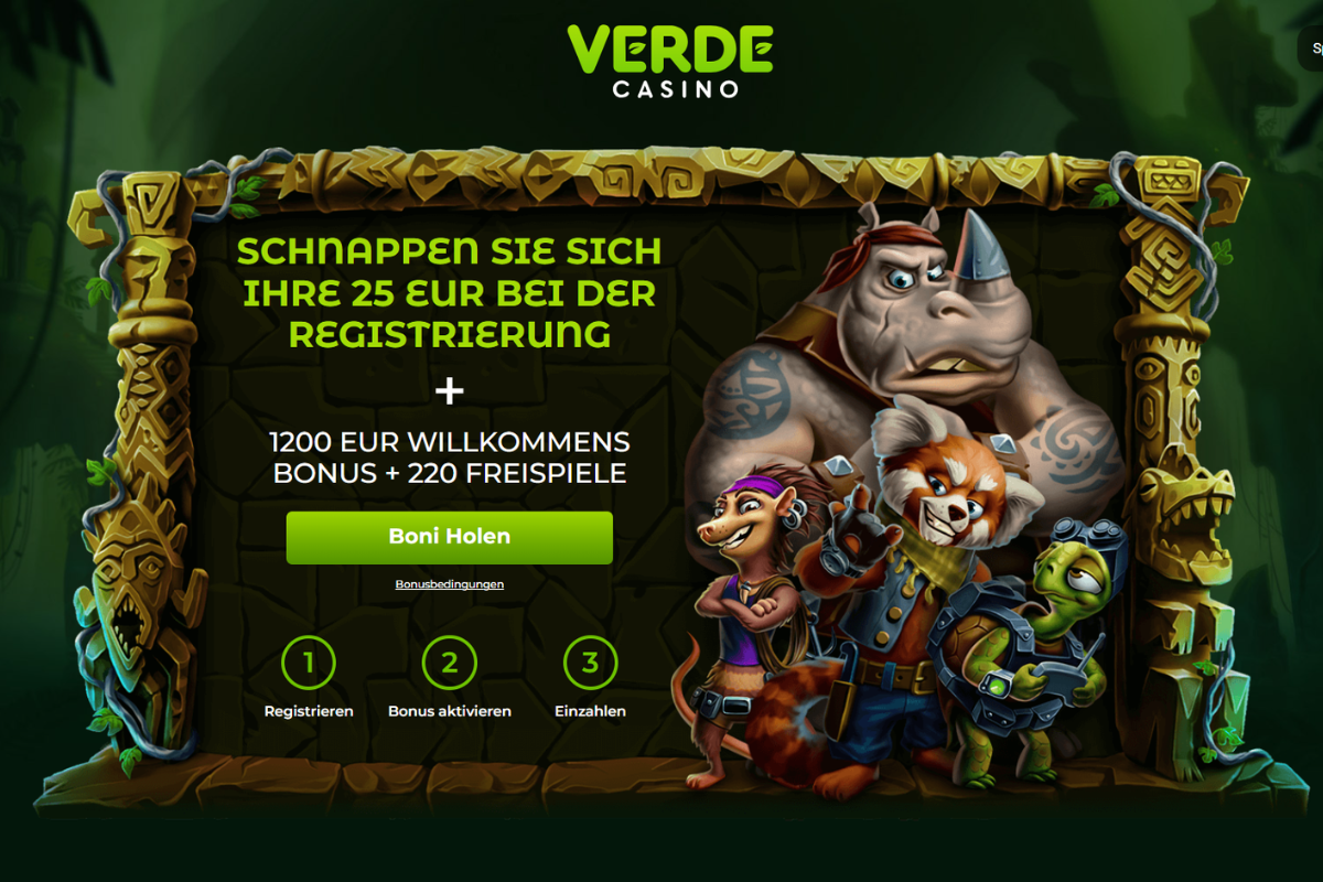Verde Casino 25 Euro Bonus ohne Einzahlung Screenshot